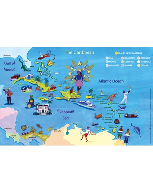 caribbean sea on world map